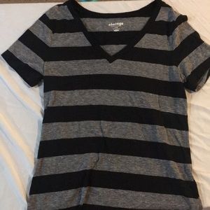 striped V neck